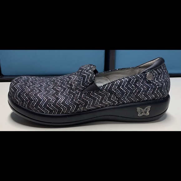 Alegria Kel-454 Zig Zag Black Multicolor Leather Clogs Size US 9.5/10 EUR 40 - Picture 1 of 10